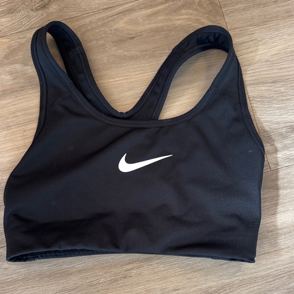 Nike Black Sports Bra with White Swoosh